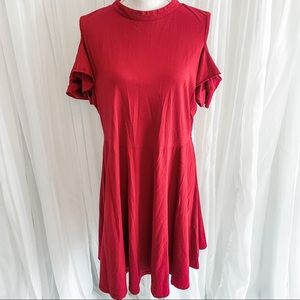 High neck cold shoulder dress
